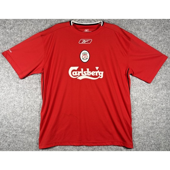 Reebok Liverpool FC Jersey Mens Large Red Carlsberg Soccer Shirt 2000s Vintage